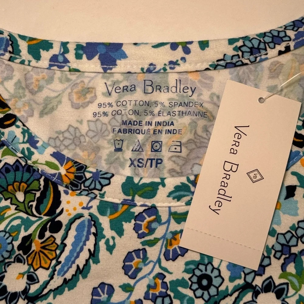 🌻 Vera Bradley Pajama Sleep Shirt Night Dress Dreamer Paisley Women’s size XS - Picture 6 of 9